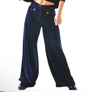 We The Free | Deep Blue Velvet Pants